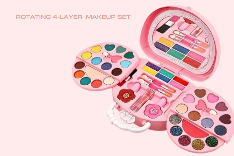 Rotating 4-Layer Kids Makeup Set